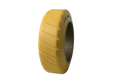 Polyurethane Tire, 13x4.5x8, Sipe - Thick, Compound: 253, Non-Marking