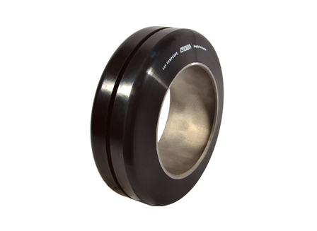 Polyurethane Tire, 13x4.5x8, Center Groove, Compound: 348