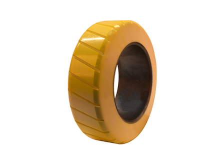 Polyurethane Tire, 13x4.5x8, Sipe - Thick, Compound: 358, Non-Marking