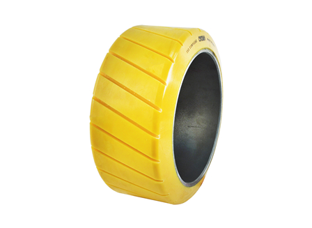 Polyurethane Tire, 13.5x6x10, Sipe - Thick, Compound: 253, Non-Marking