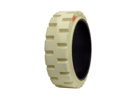 Tire, Rubber, 15x5x11.25, Traction, Non-Marking Cream