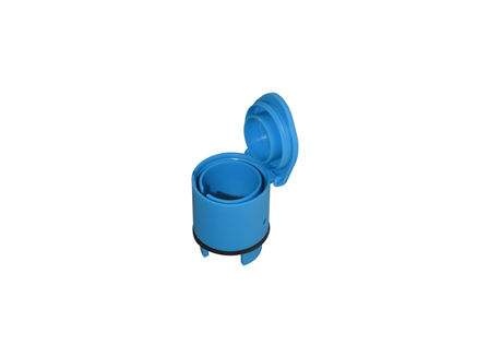 Battery Cap, Flip Top w/ Blue Lid, .5 in., Blue