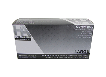 Hand Armor® Nitrile Gloves, Black, XXL, 100PK