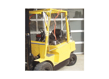 Atrium Forklift Enclosure, Clear Vinyl