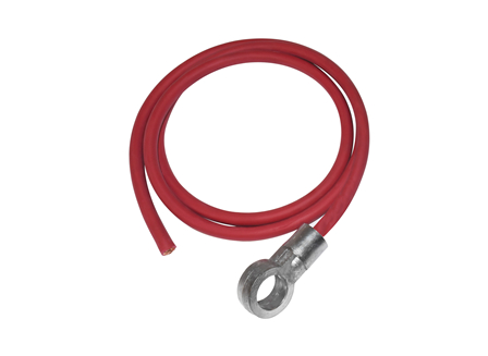 Standard Cable Assembly, Straight, Red, Gauge: #2