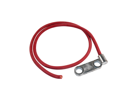 Standard Cable Assembly, Offset Two Hole Posts, 3.00 in., Red, Gauge: 1/0