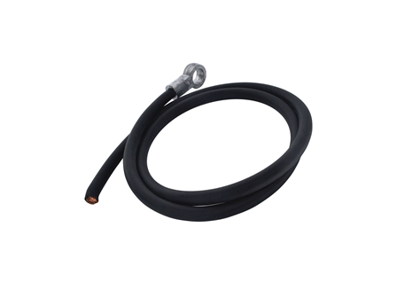 Standard Cable Assembly, Straight, Black, Gauge: 2/0