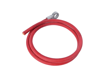 Standard Cable Assembly, Straight, Red, Gauge: 2/0