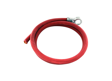 Standard Cable Assembly, Straight, Red, Gauge: 3/0