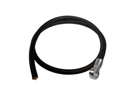 Standard Cable Assembly, Straight, Black, Gauge: 4/0