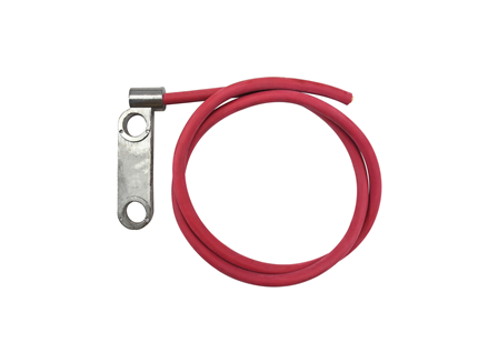 Standard Cable Assembly, Offset Two Hole Posts, 3.75 in., Red, Gauge: 1/0