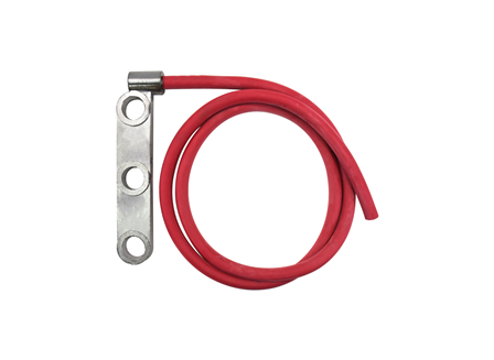 Standard Cable Assembly, Offset Three Hole Posts, 3.00 in., Red, Gauge: 2/0