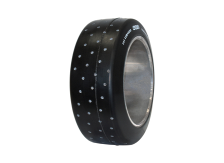 Polyurethane Tire, 10x4x6.5, Holes, Compound: 243