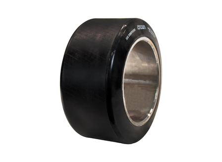 Polyurethane Tire, 10x5x6.5, Beveled Edge