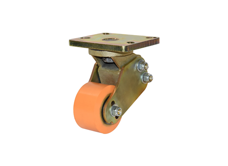 Pallet Truck Caster Assembly, Height 7.625 in., Poly Compound 204, Base Plate: 5 in. x 6 in.