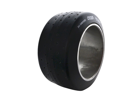 Polyurethane Tire, 10x5x6.5, Holes, Compound: 341