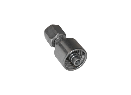 Rubber Hose Coupling, Female JIC 37° Flare Swivel, .375 in. I.D., Thread Size: 9/16-18, Stem Hex: 5/8 in.