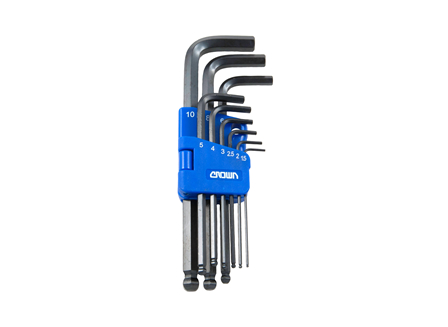 Hex Wrench Set, L Type, Metric Ball, Set/9