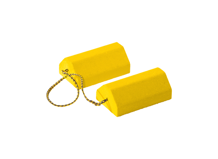 Double Wheel Chock, Rubber, 9.5 in., Yellow