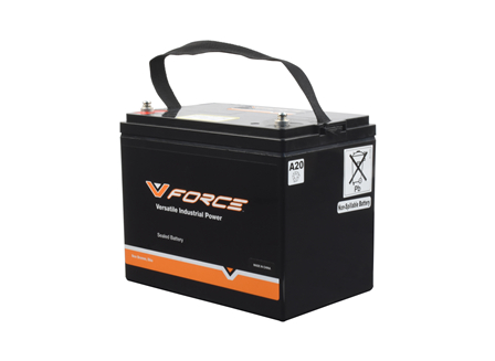 V-Force® Deep Cycle Battery, Sealed, 12 V, 75 Ah, Terminal Style Insert M6, RC Min 140 @ 25 A