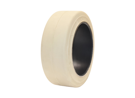 Tire, Rubber, 12x4.5x8, Smooth, Non-Marking Cream