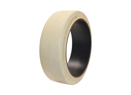 Tire, Rubber, 15x5x11.25, Smooth, Non-Marking Cream