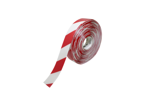 Floor Tape, Chevrons, 100 ft. Roll, 2 in., White/Red