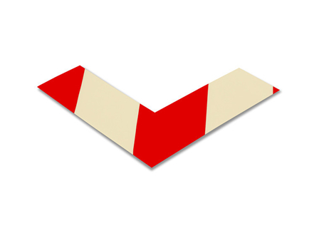Angle, Chevrons, 2 in., White/Red