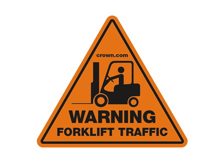 Crown Forklift Traffic Sign, 17 in., Orange