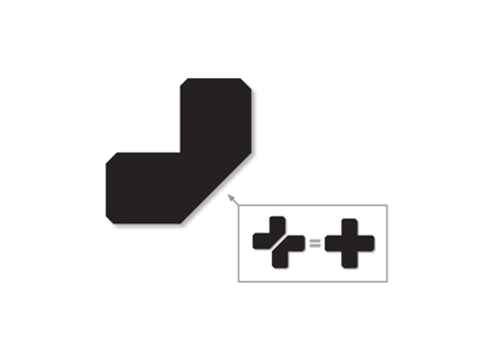 Half Angle or X, 2 in., Black