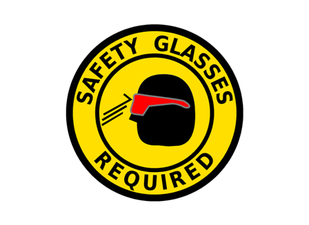 Safety Glasses Required, 12 in.