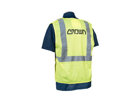 Safety Vest, Class 2 Breakaway, 3XL, High Visibility Green, Mesh, Crown Branded