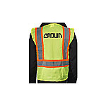 Safety Vest, Class 2 Zippered, High Visibility Green, Crown Branded