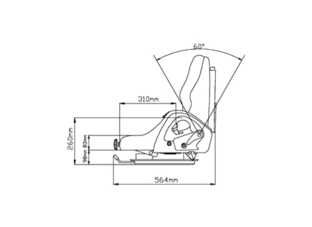 Forklift Seat, Adjustable Back, Retractable Seat Belt, Electric Switch