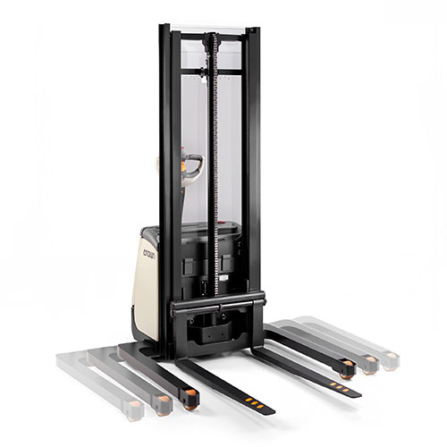M 3200 130" Walkie Straddle Stacker, 4 x 6V 195AH Maintenance Free Battery
